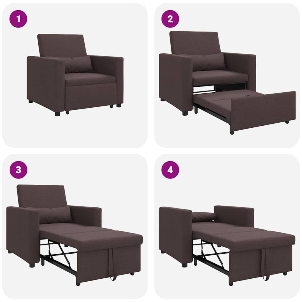 Einzel-Schlafsofa Dunkelbraun 90 x 165 x 87 cm Stoff