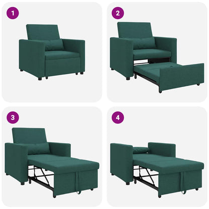 Einzel-Schlafsofa Dunkelgrün 90 x 165 x 87 cm Stoff