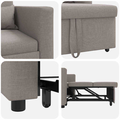Einzel-Schlafsofa Taupe 90 x 165 x 87 cm Stoff