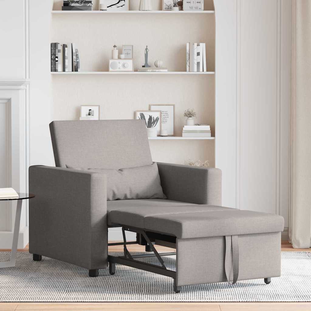 Einzel-Schlafsofa Taupe 90 x 165 x 87 cm Stoff