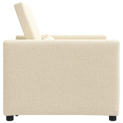 Einzel-Schlafsofa Creme 90 x 165 x 87 cm Stoff