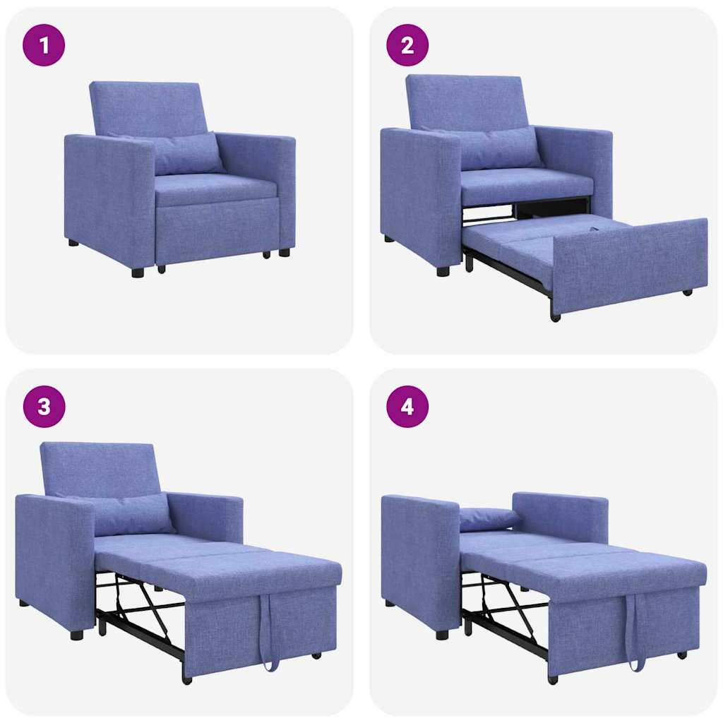 Einzel-Schlafsofa Jeansblau 90 x 165 x 87 cm Stoff