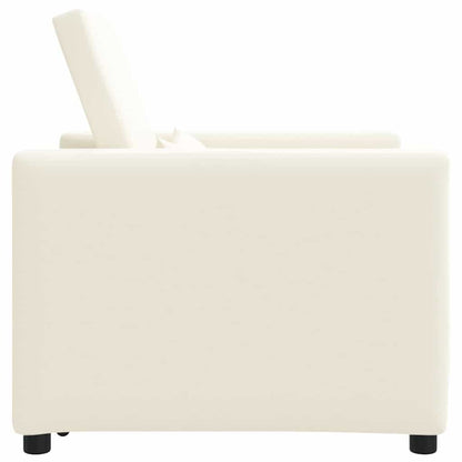 Einzel-Schlafsofa Cremeweiß 90 x 165 x 87 cm Leinen