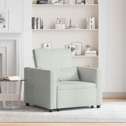 Einzel-Schlafsofa Hellgrau 90 x 165 x 87 cm Samt