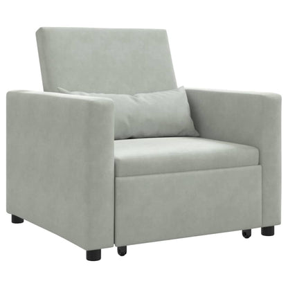 Einzel-Schlafsofa Hellgrau 90 x 165 x 87 cm Samt