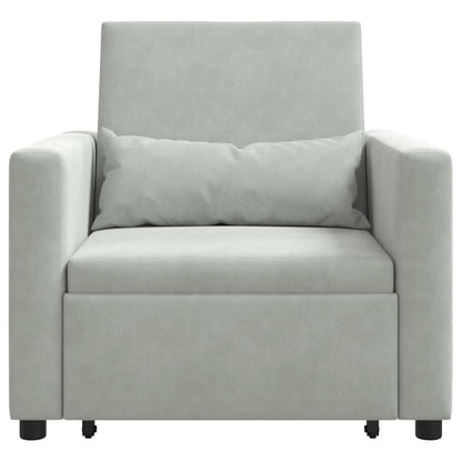 Einzel-Schlafsofa Hellgrau 90 x 165 x 87 cm Samt