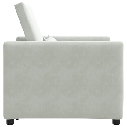 Einzel-Schlafsofa Hellgrau 90 x 165 x 87 cm Samt