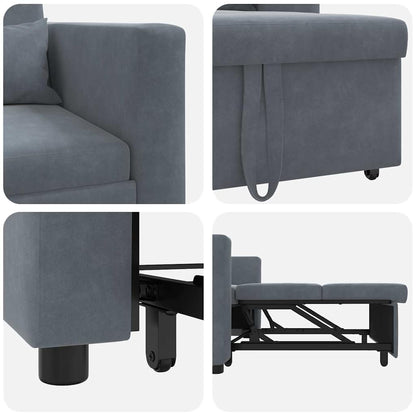 Einzel-Schlafsofa Dunkelgrau 90 x 165 x 87 cm Samt
