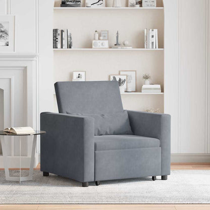 Einzel-Schlafsofa Dunkelgrau 90 x 165 x 87 cm Samt