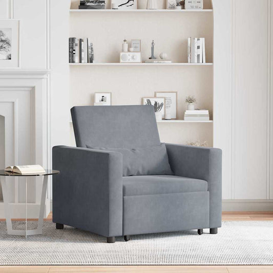 Einzel-Schlafsofa Dunkelgrau 90 x 165 x 87 cm Samt
