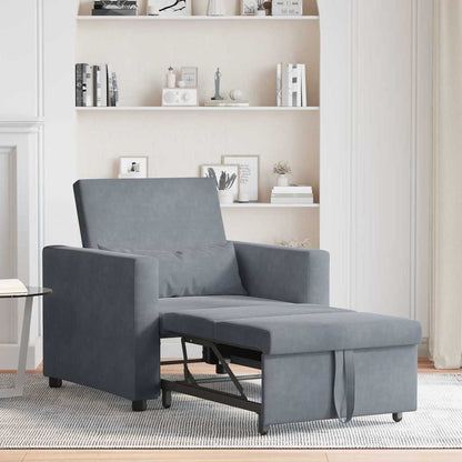 Einzel-Schlafsofa Dunkelgrau 90 x 165 x 87 cm Samt