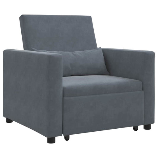 Einzel-Schlafsofa Dunkelgrau 90 x 165 x 87 cm Samt