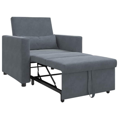 Einzel-Schlafsofa Dunkelgrau 90 x 165 x 87 cm Samt