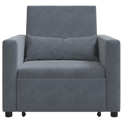 Einzel-Schlafsofa Dunkelgrau 90 x 165 x 87 cm Samt