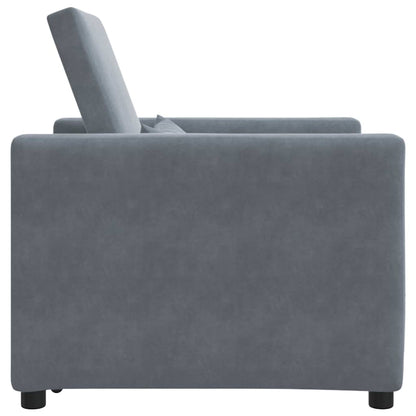 Einzel-Schlafsofa Dunkelgrau 90 x 165 x 87 cm Samt