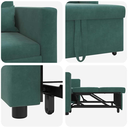 Einzel-Schlafsofa Dunkelgrün 90 x 165 x 87 cm Samt