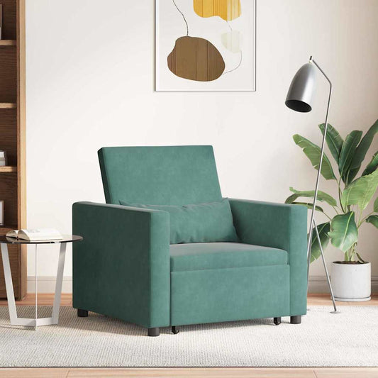 Einzel-Schlafsofa Dunkelgrün 90 x 165 x 87 cm Samt