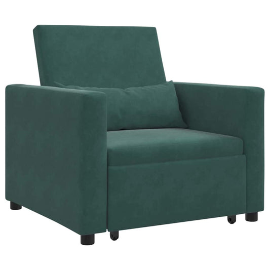 Einzel-Schlafsofa Dunkelgrün 90 x 165 x 87 cm Samt