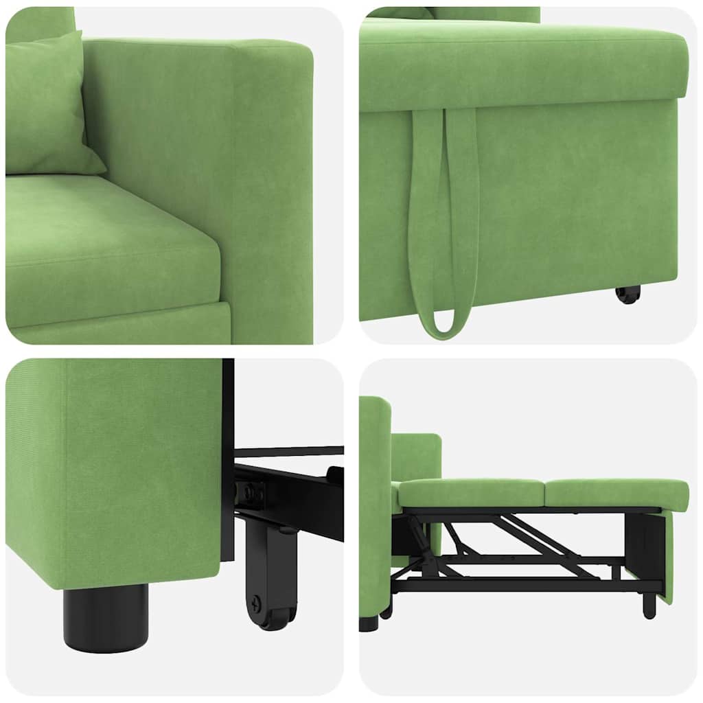 Einzel-Schlafsofa Hellgrün 90 x 165 x 87 cm Samt
