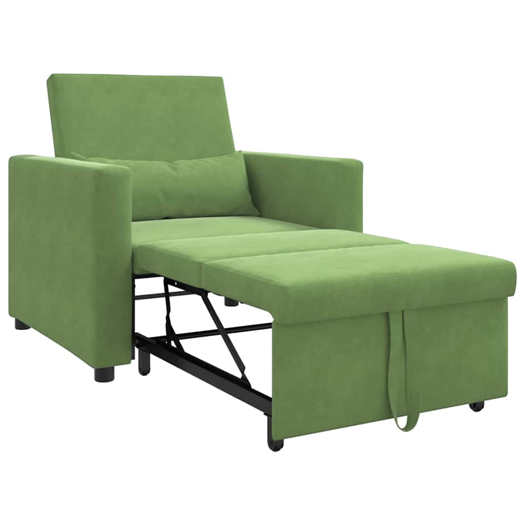 Einzel-Schlafsofa Hellgrün 90 x 165 x 87 cm Samt