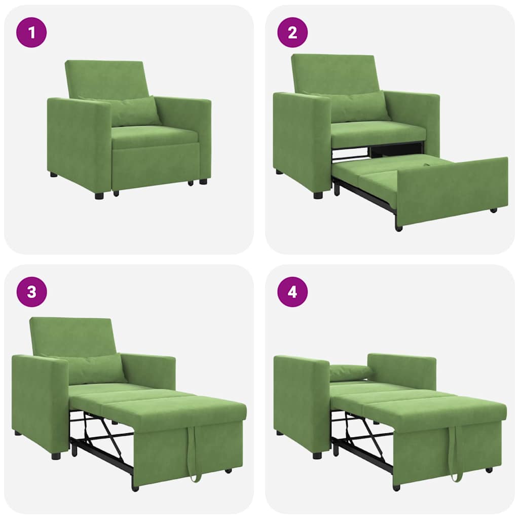 Einzel-Schlafsofa Hellgrün 90 x 165 x 87 cm Samt