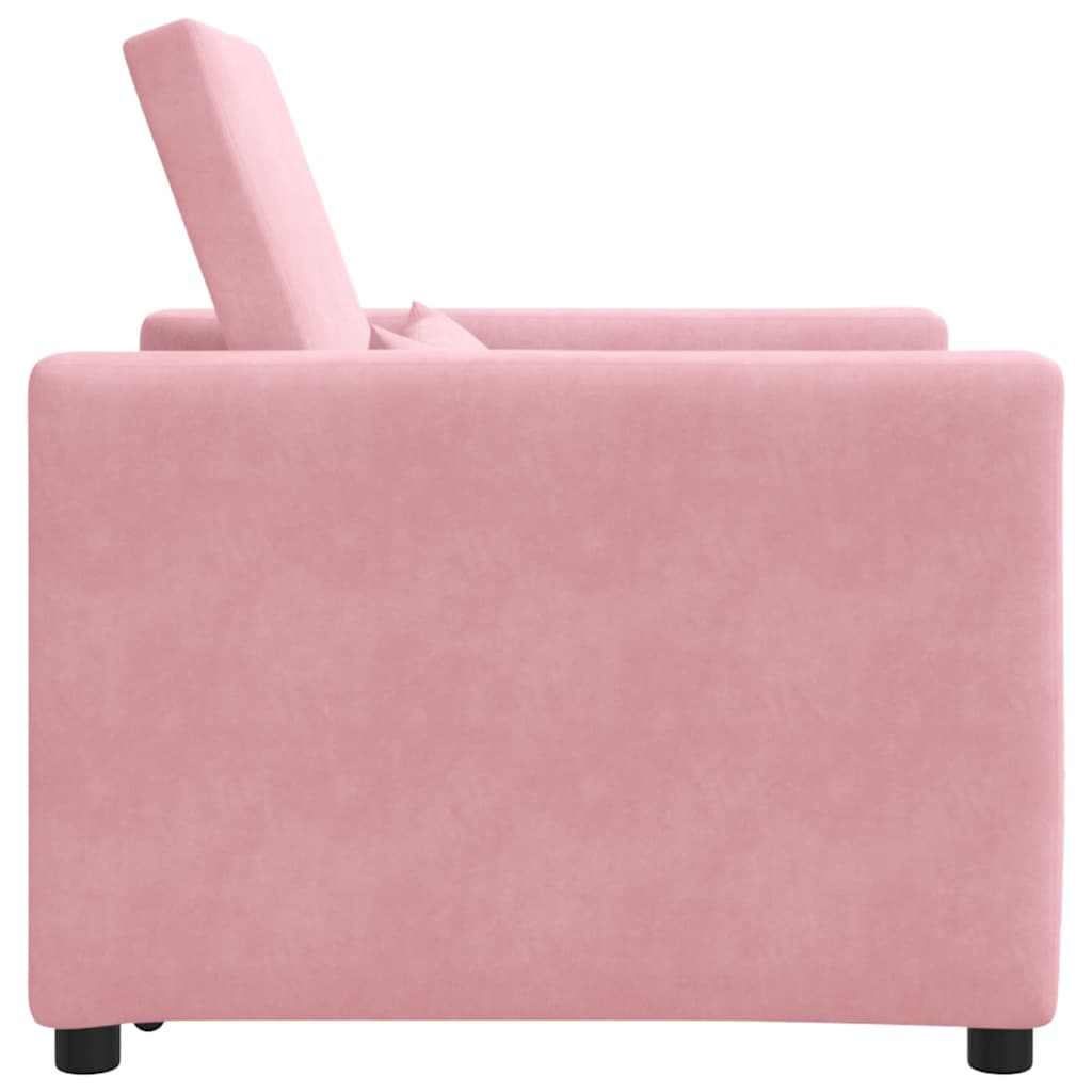 Einzel-Schlafsofa Hellrosa 90 x 165 x 87 cm Samt