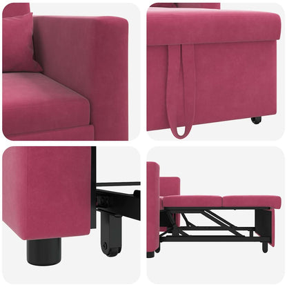 Einzel-Schlafsofa Weinrot 90 x 165 x 87 cm Samt