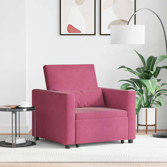 Einzel-Schlafsofa Weinrot 90 x 165 x 87 cm Samt