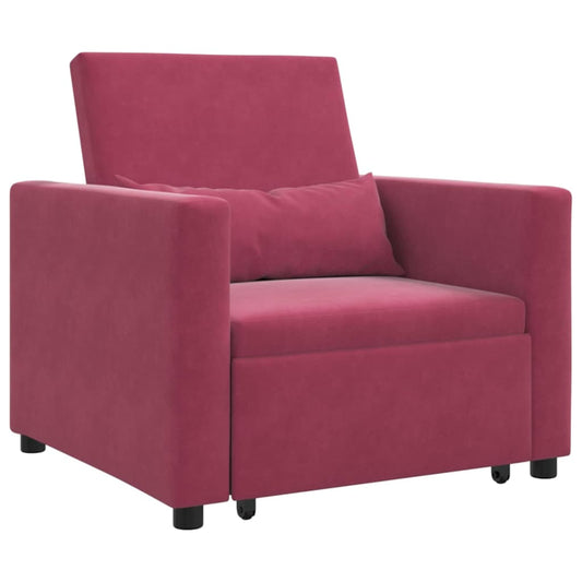 Einzel-Schlafsofa Weinrot 90 x 165 x 87 cm Samt
