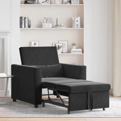 Einzel-Schlafsofa Schwarz 90 x 165 x 87 cm Samt