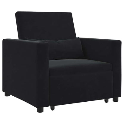 Einzel-Schlafsofa Schwarz 90 x 165 x 87 cm Samt