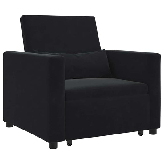 Einzel-Schlafsofa Schwarz 90 x 165 x 87 cm Samt