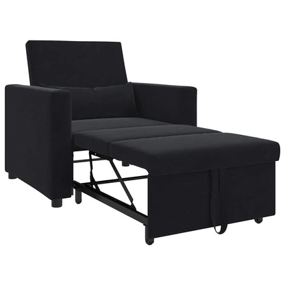 Einzel-Schlafsofa Schwarz 90 x 165 x 87 cm Samt