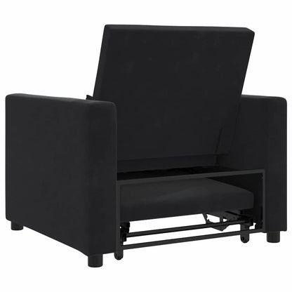 Einzel-Schlafsofa Schwarz 90 x 165 x 87 cm Samt