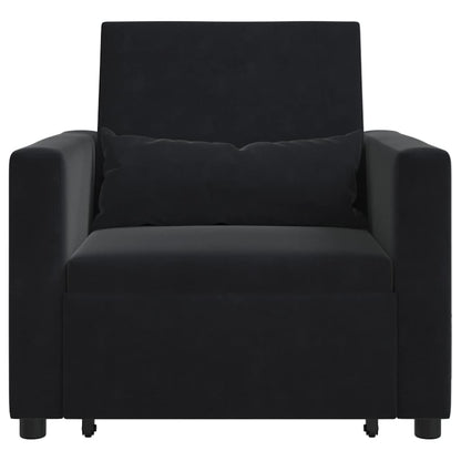 Einzel-Schlafsofa Schwarz 90 x 165 x 87 cm Samt