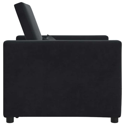 Einzel-Schlafsofa Schwarz 90 x 165 x 87 cm Samt