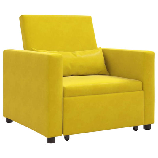 Einzel-Schlafsofa Gelb 90 x 165 x 87 cm Samt