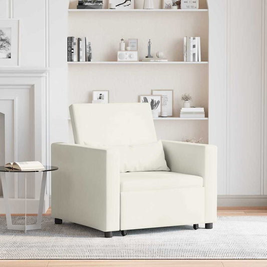 Einzel-Schlafsofa Creme 90 x 165 x 87 cm Samt