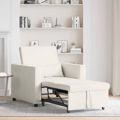 Einzel-Schlafsofa Creme 90 x 165 x 87 cm Samt