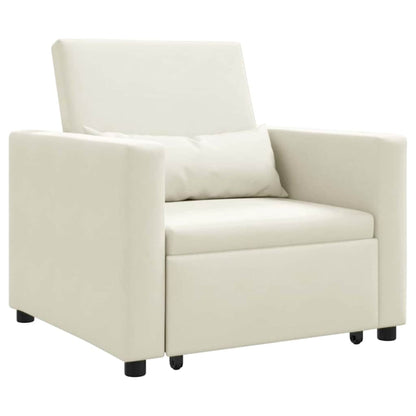 Einzel-Schlafsofa Creme 90 x 165 x 87 cm Samt