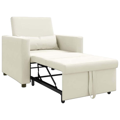 Einzel-Schlafsofa Creme 90 x 165 x 87 cm Samt