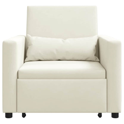 Einzel-Schlafsofa Creme 90 x 165 x 87 cm Samt