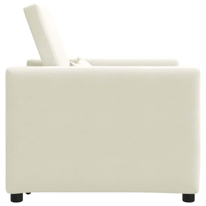 Einzel-Schlafsofa Creme 90 x 165 x 87 cm Samt