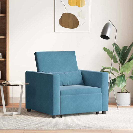 Einzel-Schlafsofa Blau 90 x 165 x 87 cm Samt