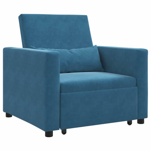 Einzel-Schlafsofa Blau 90 x 165 x 87 cm Samt