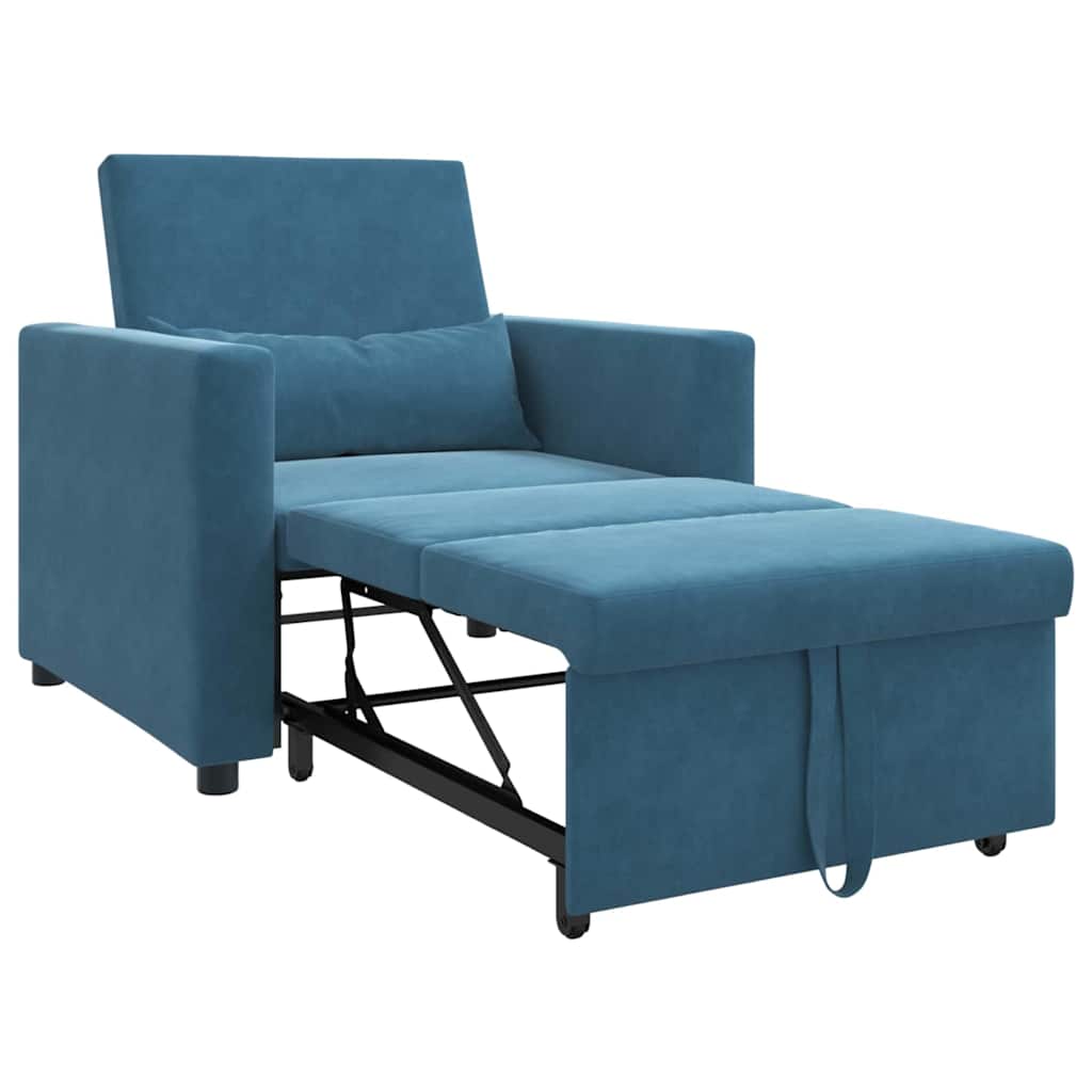 Einzel-Schlafsofa Blau 90 x 165 x 87 cm Samt