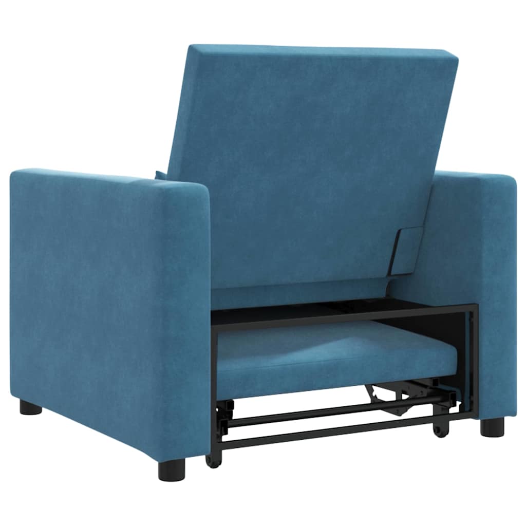 Einzel-Schlafsofa Blau 90 x 165 x 87 cm Samt