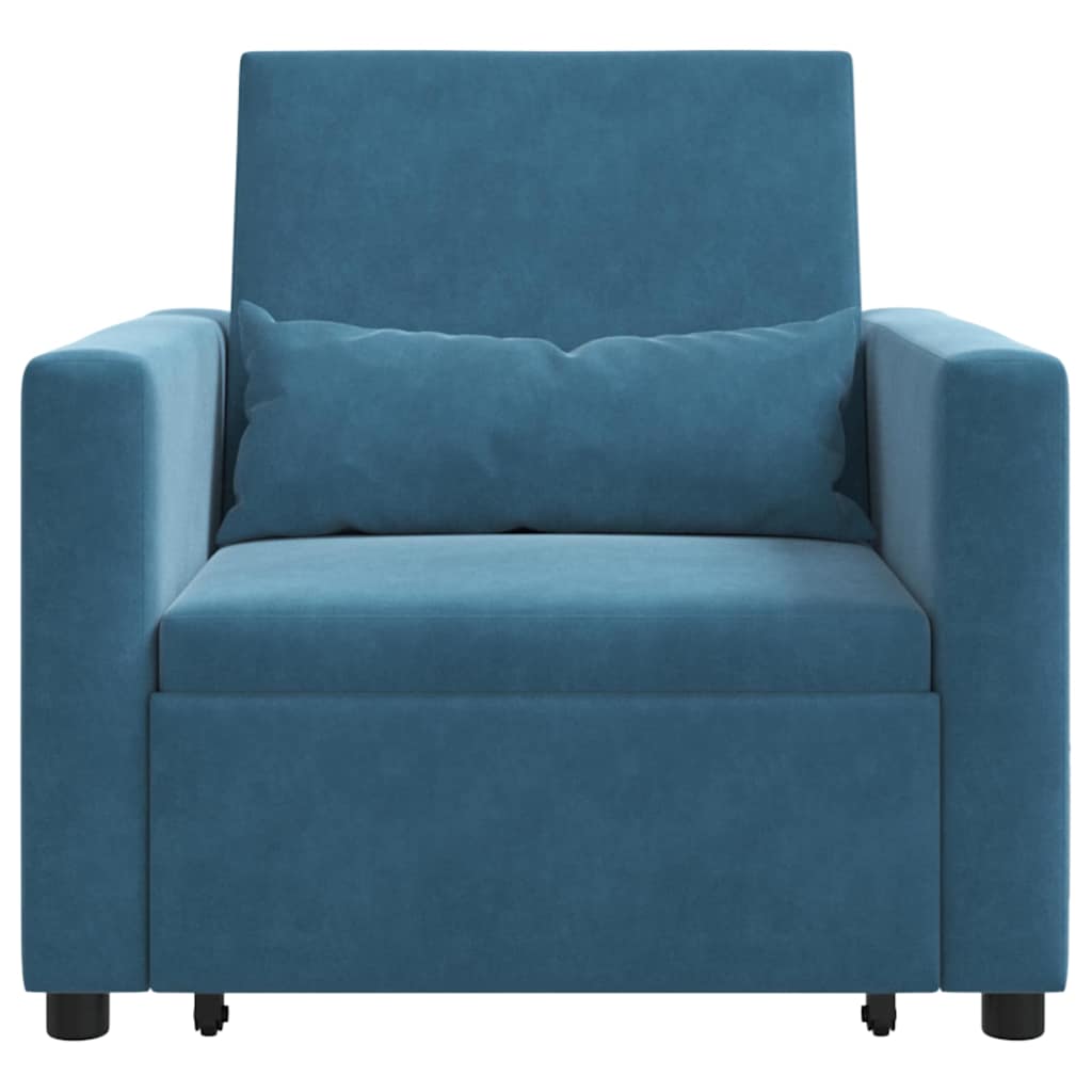 Einzel-Schlafsofa Blau 90 x 165 x 87 cm Samt