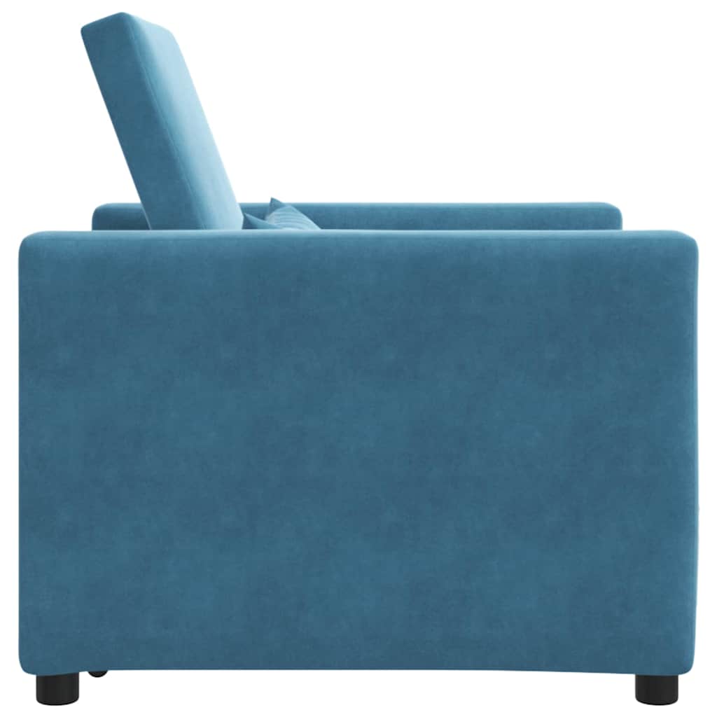 Einzel-Schlafsofa Blau 90 x 165 x 87 cm Samt