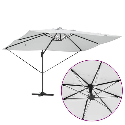 Ampelschirm Roma Beige und Schwarz 352 x 251 x 265 cm